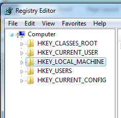 Windows 7 Registry Editor